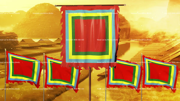 119 - Việt Nam Hùng Vỹ - Cờ Ngũ Sắc Treo Thả - Tone Vàng
