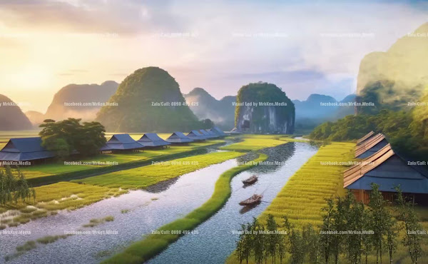 124 - Đàn Chim Bay qua - Việt Nam HÙng Vỹ - Mô Phỏng Làng Việt Xưa